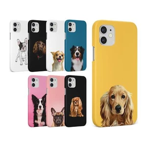 CASE FOR IPHONE 16 15 14 13 12 11 SE 8 HARD PHONE COVER DOGS CUTE ANIMALS PETS - Picture 1 of 10