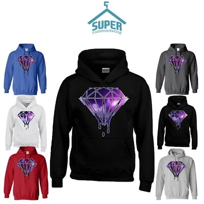 DIAMOND BLEEDING MELTING DRIPING GALAXY HOODIE GALAXY DIAMOND HOODED SWEATSHIRT - Image 1 of 2