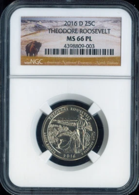 2016-D Theodore Roosevelt Quarter NGC MS66 PL Auction - Image 1 of 2