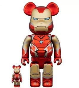 BE@RBRICK IRON MAN Mark 85 Chrome "400% & 100%" Medicom Spielzeug Neu - Bild 1 von 4