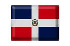 Blechschild Flagge Dominikanische Republik 40x30 cm Vintage Deko Schild tin sign