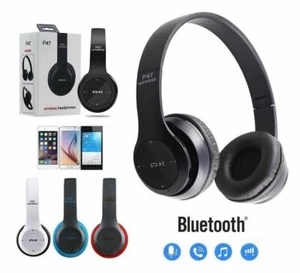 CUFFIE BLUETOOTH 5.0 AURICOLARI SENZA FILI SPORT RADIO JACK 3.5mm MICRO SD - Zdjęcie 1 z 15