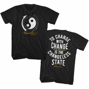 Bruce Lee Martial Arts Legend To Change With Change Yin Yang Badge Men's T Shirt - Picture 1 of 6