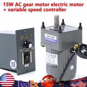 Controlador de velocidad variable motorreductor eléctrico monofásico de CA de 110 V 1:10 125 RPM - Imagen 1 de 12