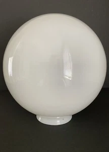 Vtg White MILK GLASS BALL 9” D x 4" Fitter Glass Globe - Picture 1 of 3