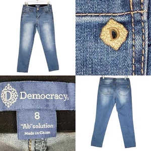 Democracy Jeans AB Solution Womens Size 8 Blue Light Wash Skinny Mid Rise - Picture 1 of 11