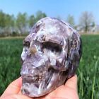1.13Kg Hand Carved Natural Dream Amethyst Skull Reiki Crystal Skull Decor Crysta