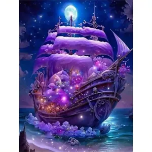 5D Diamond Painting Kits 35X45cm Fantasy Boat - SQUARE - Picture 1 of 6