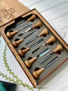 Palm carving tools set of 10 chisels for microcarving, Custom offer - Picture 1 of 7