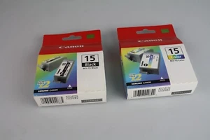 2 New Genuine Sealed Bag Canon 15 BCI-15 Black and Color Inkjet Cartridges - Picture 1 of 4