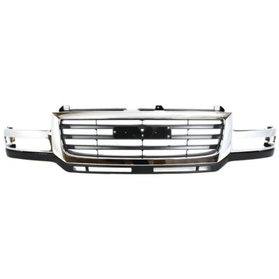 New Front Grille 2003-2007 GMC Sierra 2500 3500 HD Black Insert Plastic - Image 1 of 4