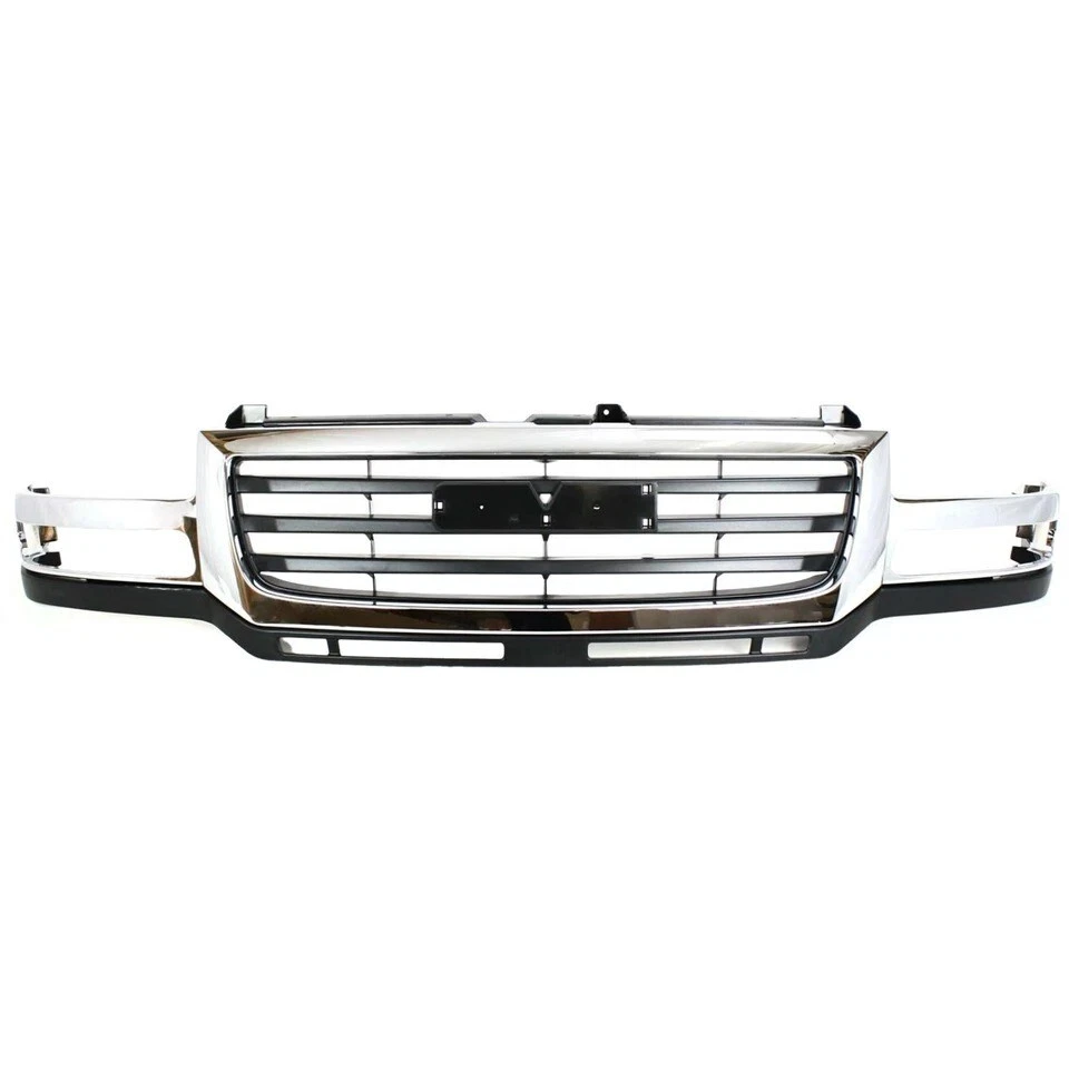 New Front Grille 2003-2007 GMC Sierra 2500 3500 HD Black Insert Plastic - Image 1 of 4