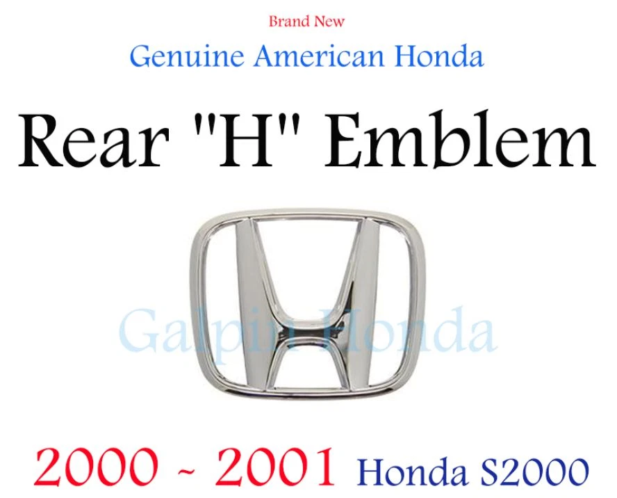 Emblema H trasero genuino OEM Honda S2000 2000-2001 [75701-S2A-A00] Foto 1 de 1