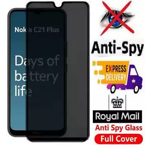 Anti-Peeping Privacy Glass for Nokia C21 Plus 5.3 G20 G42 G11 Plus - Picture 1 of 4