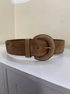 Coach Women’s Classic Wide Waist Leather Buff Nubuc Calfskin Belt Size Medium - Picture 1 of 9