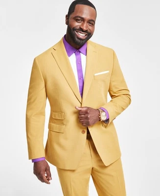 Chaqueta Blazer Traje Tayion Para Hombre Calce Clásico 46 L Amarillo Sólido Foto 1 de 4