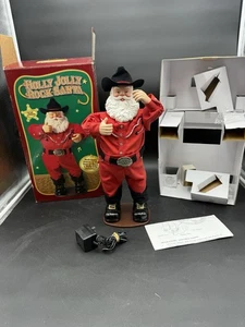 Holly Jolly Rock Santa animierte Cowboy Figur Alan Jackson Box & Adapter VIDEO! - Bild 1 von 15