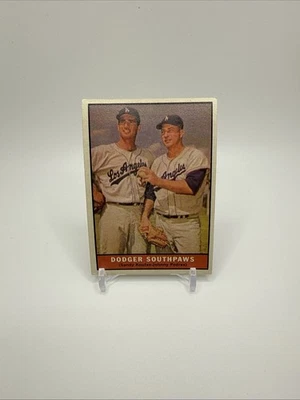 1961 Topps Baseball Dodgers Southpaws #207 Sandy Koufax Johnny Padres - Image 1 of 4