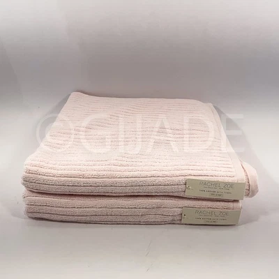 Rachel Zoe 2Pcs Bath Towels Luxuriously Pink 100% Cotton New - Image 1 of 4