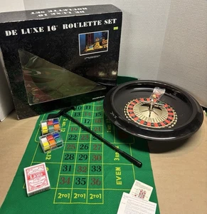 16 Deluxe Roulette Set - Casino Style mit Zubehör - Karten/Chips/Filz - Bild 1 von 9