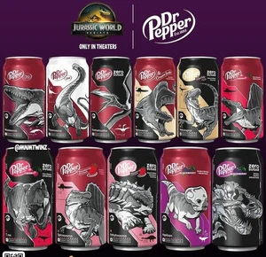 FULL CANS Jurassic World Rebirth Dr Pepper FULL SET of 11 Cans SEALED Read - Picture 1 of 1