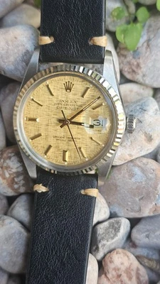 Reloj automático vintage Rolex Datejust 16014 lino esfera champán para hombre 1979 Foto 1 de 4