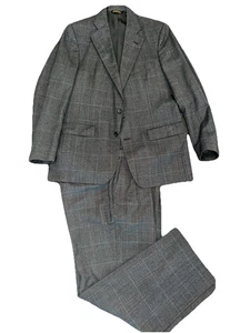 Vintage Palm Beach Suit Mens Gray Red Blue Plaid USA Casual - Picture 1 of 13