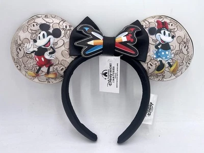 迪士尼头带素描本 100 岁全新带标签礼物米奇和米妮耳朵 2025 — 第 1/2 张图片