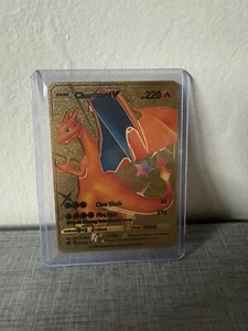Pokemon Charizard V 220 HP Gold Foil Fan Art Card 079/073 - Picture 1 of 2