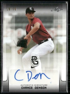 Chance Denson 2017 Leaf Perfect Game Black Auto 16/50 - Picture 1 of 2
