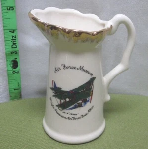 AIR FORCE MUSEUM souvenir pitcher JN-4 Jenny airplane Wright-Patterson creamer - Picture 1 of 3