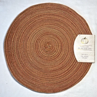 BENSON MILLS PLACEMATS ORANGE (6) 15 inch Round  NWT - Image 1 of 2