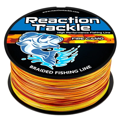 Reaction Tackle High Braided Fishing Line / Braid - Fire Camo - Image 1 of 4