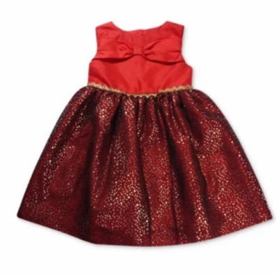 PENELOPE MACK Toddler Girl's 2T Red Sparkle Bow Front Dress NWT $58 - Image 1 of 3