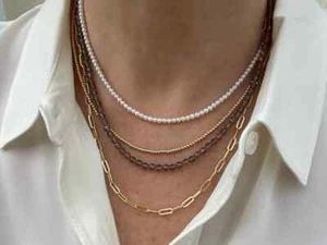 Tiny Thin Micro Small Slim Delicate 3mm White Freshwater Pearl Choker Necklace - Picture 1 of 7