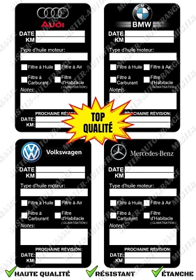 Autocollant Entretien Voiture Vidange Huile Étiquette pour ✅VW AUDI BMW MERCEDES