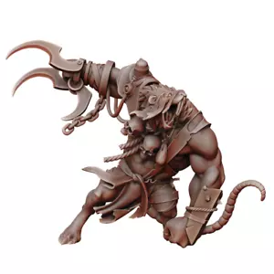 Rat Ogre Barbarian - Dungeons and Dragons - Fantasy Miniature Tabletop - Picture 1 of 2