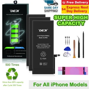 High Capacity Battery Replacement for iPhone 7 6s 8 6 Plus X 5C SE Deji Kit - Picture 1 of 8
