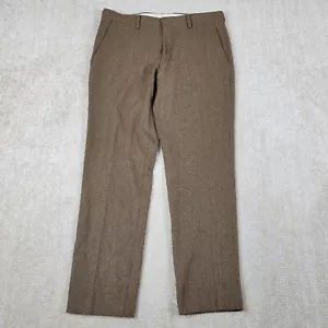 J.Crew Wool Suit Pants Mens 32x30 Brown Check Ludlow Slim Fit Italian Cloth - Picture 1 of 15