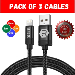 Genuine Heavy Duty Braided Fast Charger Cable Lead For iPhone 14 13 12 11 X 7 8 - Picture 1 of 9