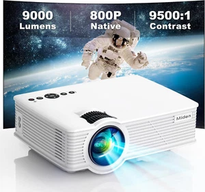 Miden Mini Proiettore 9000 Lumen Full HD 1080P, Display 260", HDMI/USB - Afbeelding 1 van 14