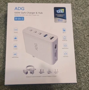 Chargeur ADG 100W GaN 9 en 1 et hub USB-C, PD, 4K HDMI - Photo 1/10