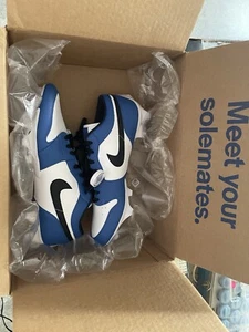 Nike Jordan 1 Low TD Football Cleat White Royal Blue FJ6245-104 Mens Size 14 - Picture 1 of 10