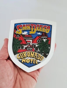 Vintage 1981 San Diego CORONADO HOTEL Foil Decal Travel Sticker California - Picture 1 of 7