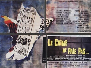 "LE CRIME NE PAIE PAS" Affiche 4 panneaux 1962 (Gérard OURY / Paul GORDEAUX) - Picture 1 of 5