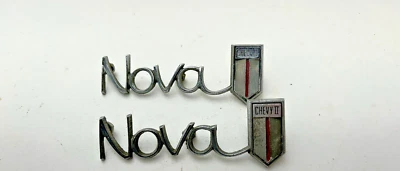 Chevy II Nova 1966 1967 guardabarros emblemas cuarto delantero insignia moldura par Foto 1 de 4