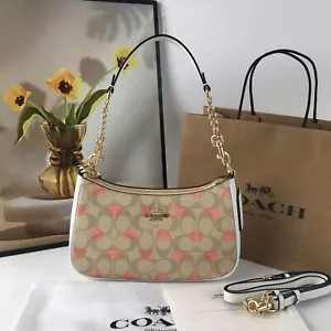 COACH Teri Shoulder Bag Crossbody Signature Canvas Heart print CP190 New - Picture 1 of 10