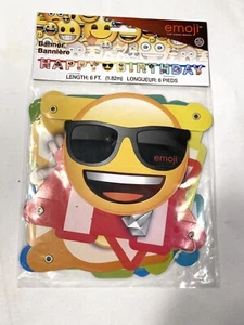 NEW emoji happy birthday banner party decor 6 foot - Picture 1 of 2