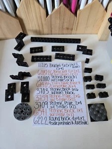 Lego Technic Steine Platten mit Löchern 21 Stück Drehteller schwarz grau 6222 61485 1121 - Bild 1 von 19