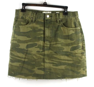 Falda Lucky Brand Mujer Talla 10/30 Camuflada Denim Botón Antiguo Favorito Mini Deshilachada - Imagen 1 de 8
